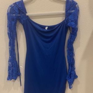 SUPER STUNNING hoco dress! Rose netting on the sleeves and light weight material
